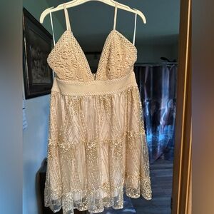 Beautiful glittery cream colored dress